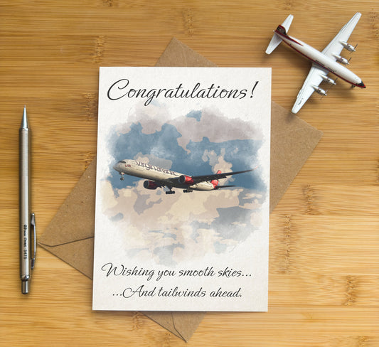 Virgin Atlantic Greetings Card - Choose from Congratulations, Birthday or Christmas