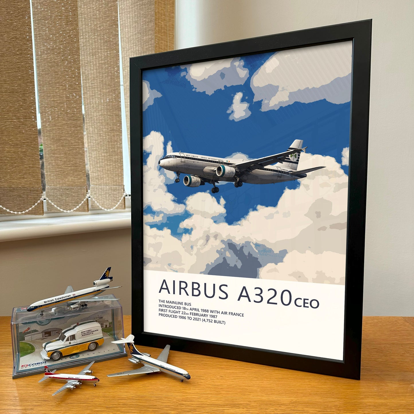 Aer Lingus Airbus A320 Poster - Plane art for aviation enthusiasts & pilot retirement gifts, airline and airplane artwork prints