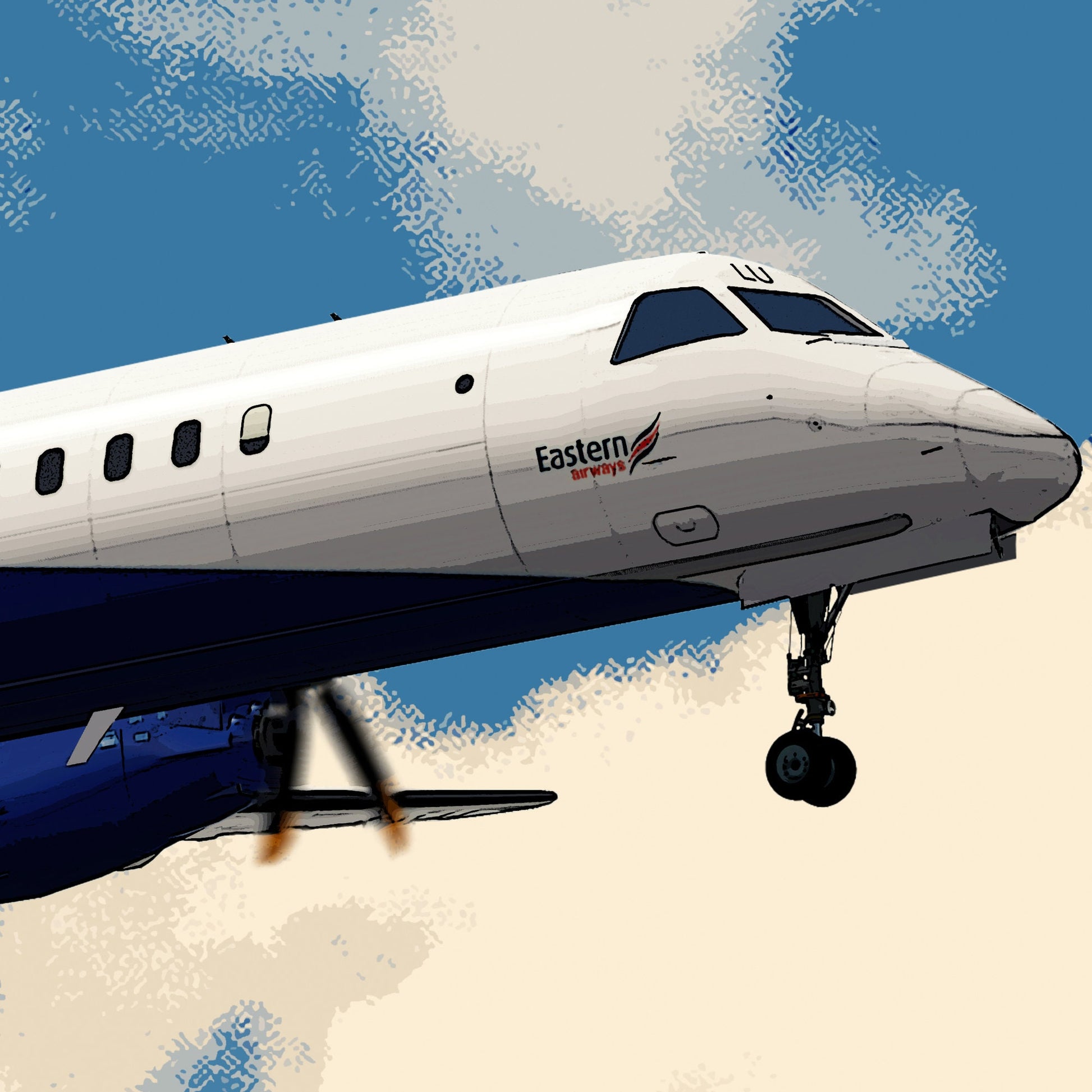 Eastern Airways Saab 2000 Poster - Plane art for aviation enthusiasts & pilot retirement gifts, airline and airplane artwork prints