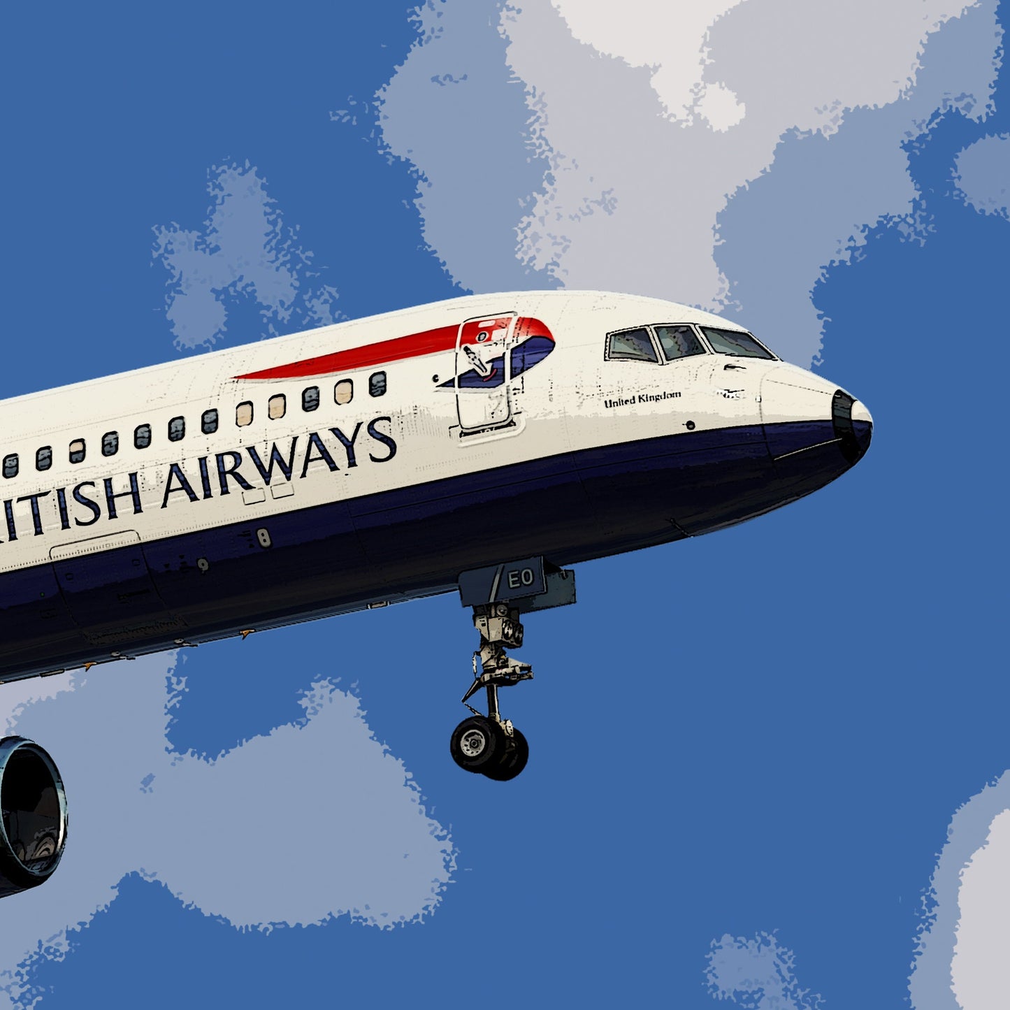 British Airways Boeing 757 Poster - Plane art for aviation enthusiasts & pilot retirement gifts, airline and airplane artwork prints