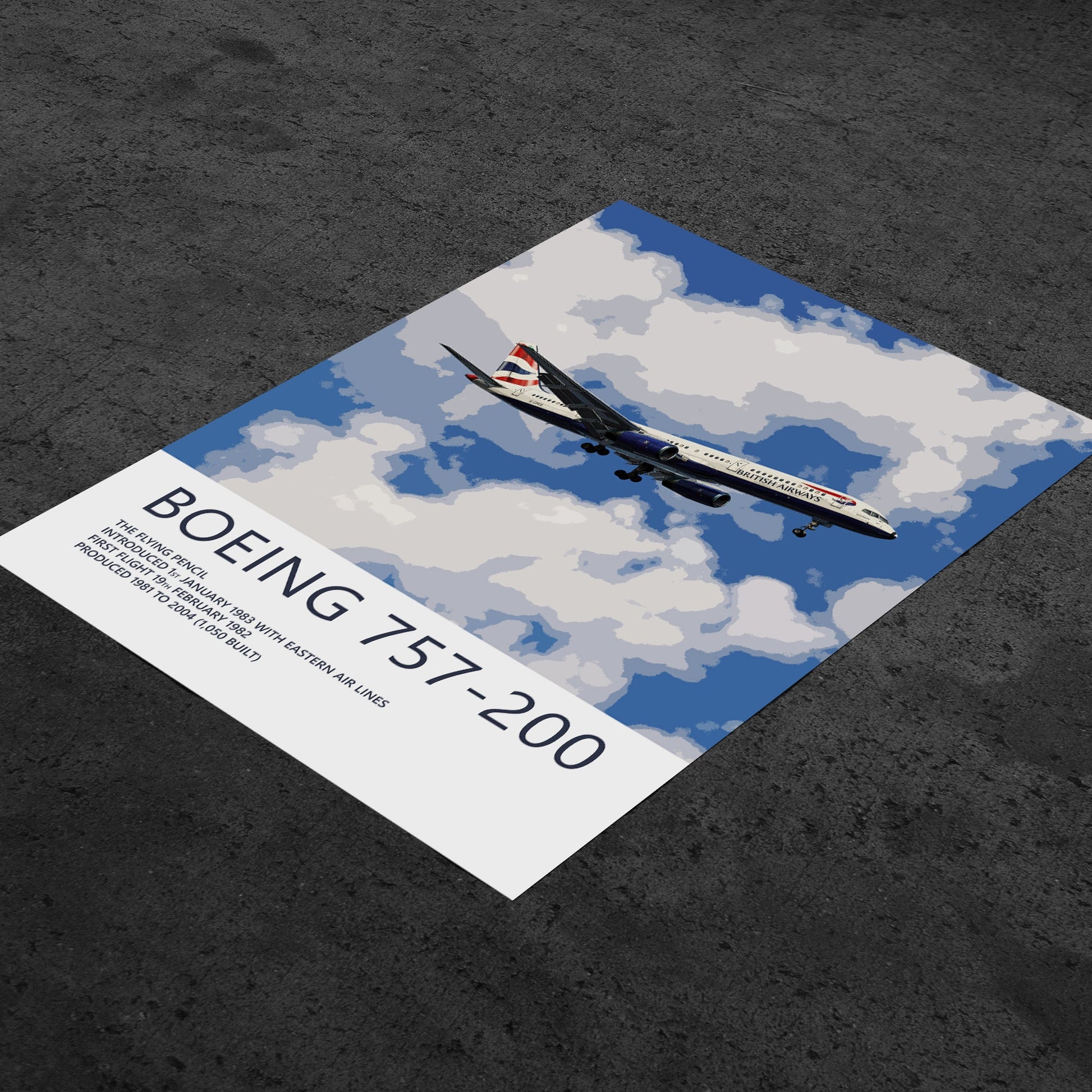 British Airways Boeing 757 Poster - Plane art for aviation enthusiasts & pilot retirement gifts, airline and airplane artwork prints