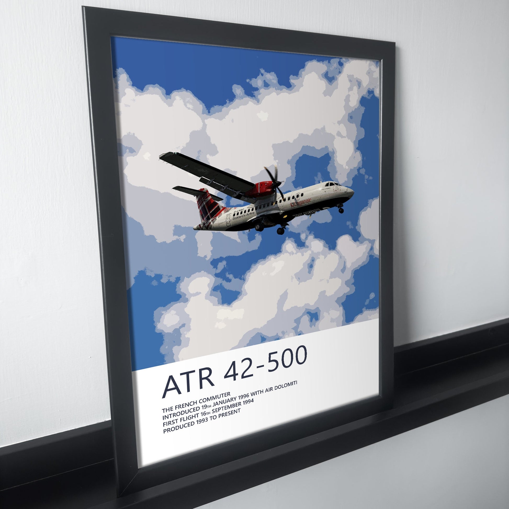 Loganair ATR 42-500 Poster - Plane art for aviation enthusiasts & pilot retirement gifts, airline and airplane artwork prints