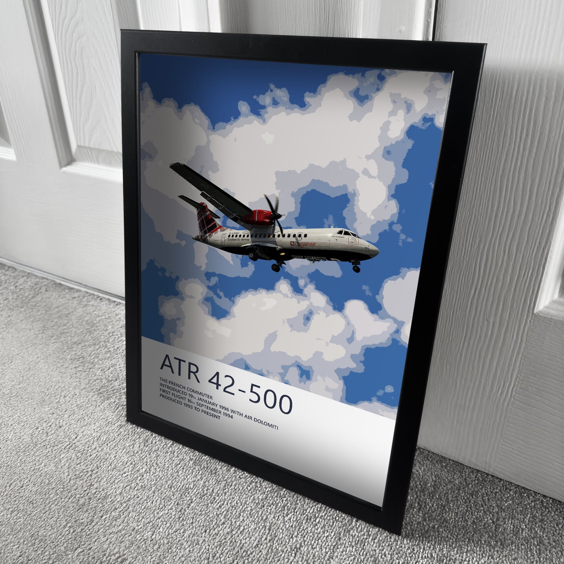 Loganair ATR 42-500 Poster - Plane art for aviation enthusiasts & pilot retirement gifts, airline and airplane artwork prints