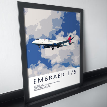 Delta Air Lines Embraer 175 Poster - Plane art for aviation enthusiasts & pilot retirement gifts, airline and airplane artwork prints