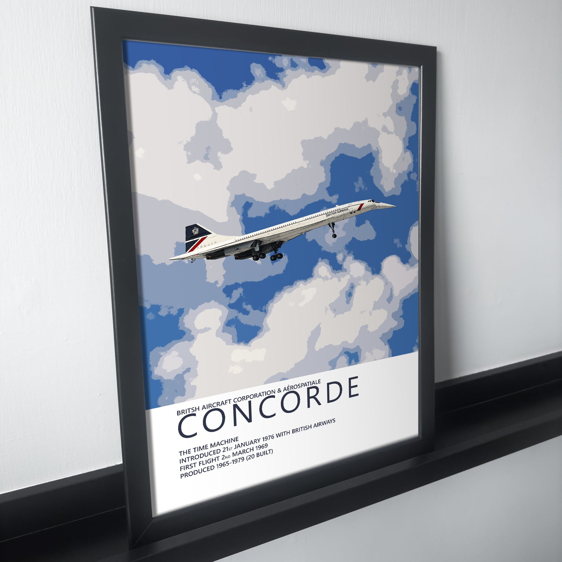 British Airways Concorde Poster - Landor - Plane art for aviation enthusiasts & pilot retirement gifts, airline and airplane artwork prints