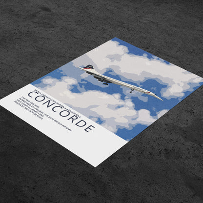 British Airways Concorde Poster - Landor - Plane art for aviation enthusiasts & pilot retirement gifts, airline and airplane artwork prints