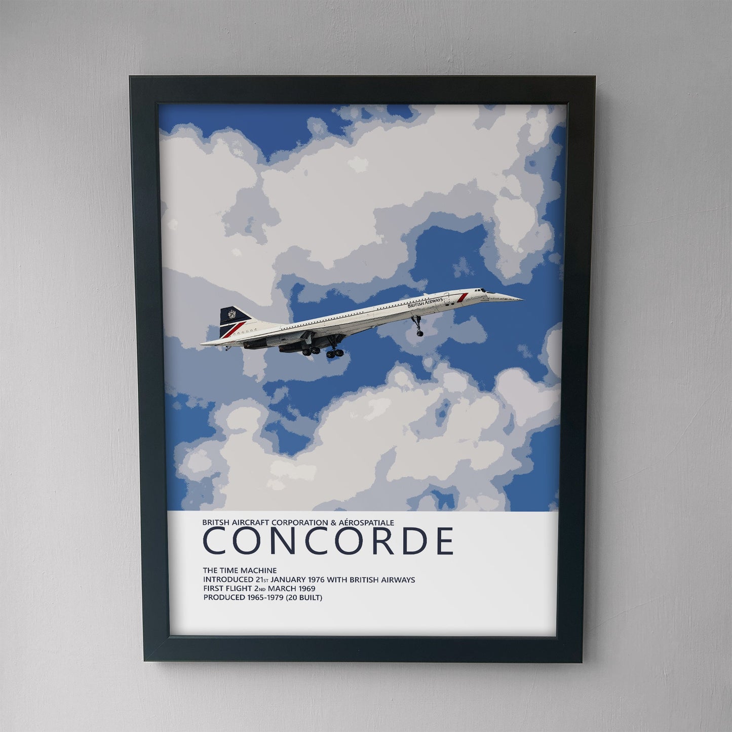 British Airways Concorde Poster - Landor - Plane art for aviation enthusiasts & pilot retirement gifts, airline and airplane artwork prints