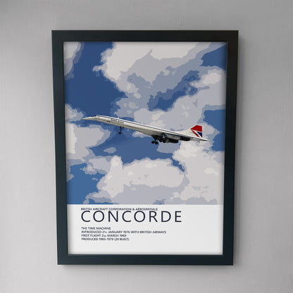 British Airways Concorde Poster - Negus - Plane art for aviation enthusiasts & pilot retirement gifts, airline and airplane artwork prints