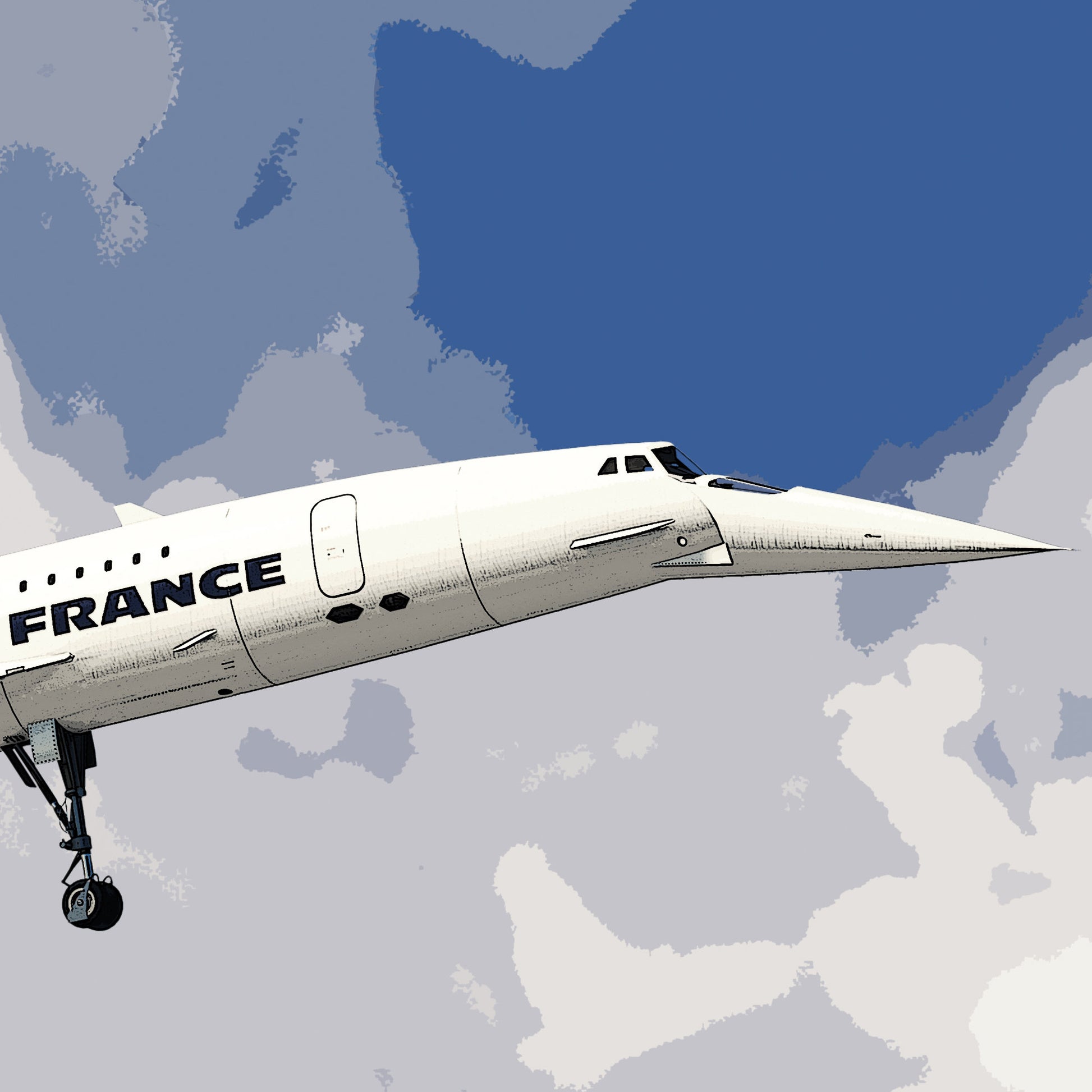 Air France Concorde Poster - Plane art for aviation enthusiasts & pilot retirement gifts, airline and airplane artwork prints