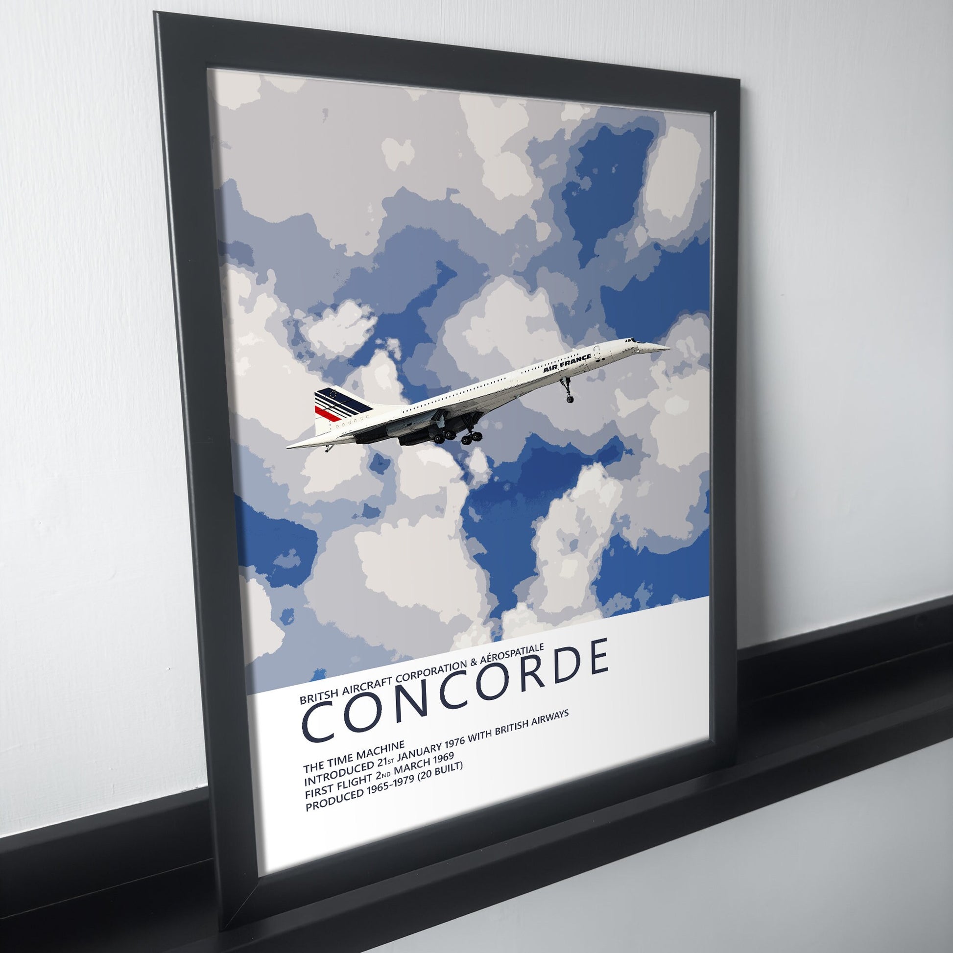 Air France Concorde Poster - Plane art for aviation enthusiasts & pilot retirement gifts, airline and airplane artwork prints