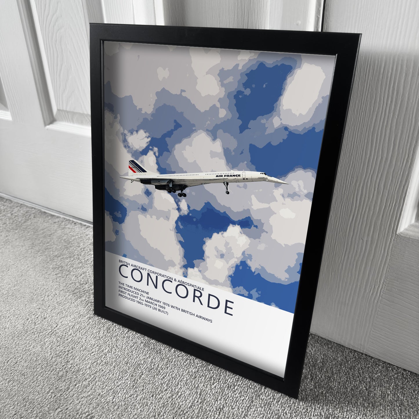 Air France Concorde Poster - Plane art for aviation enthusiasts & pilot retirement gifts, airline and airplane artwork prints