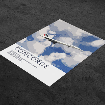 Air France Concorde Poster - Plane art for aviation enthusiasts & pilot retirement gifts, airline and airplane artwork prints