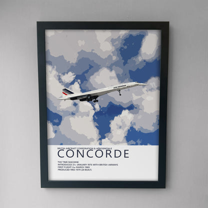 Air France Concorde Poster - Plane art for aviation enthusiasts & pilot retirement gifts, airline and airplane artwork prints