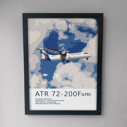 West Atlantic ATR 72 Poster - Plane art for aviation enthusiasts & pilot retirement gifts, airline and airplane artwork prints