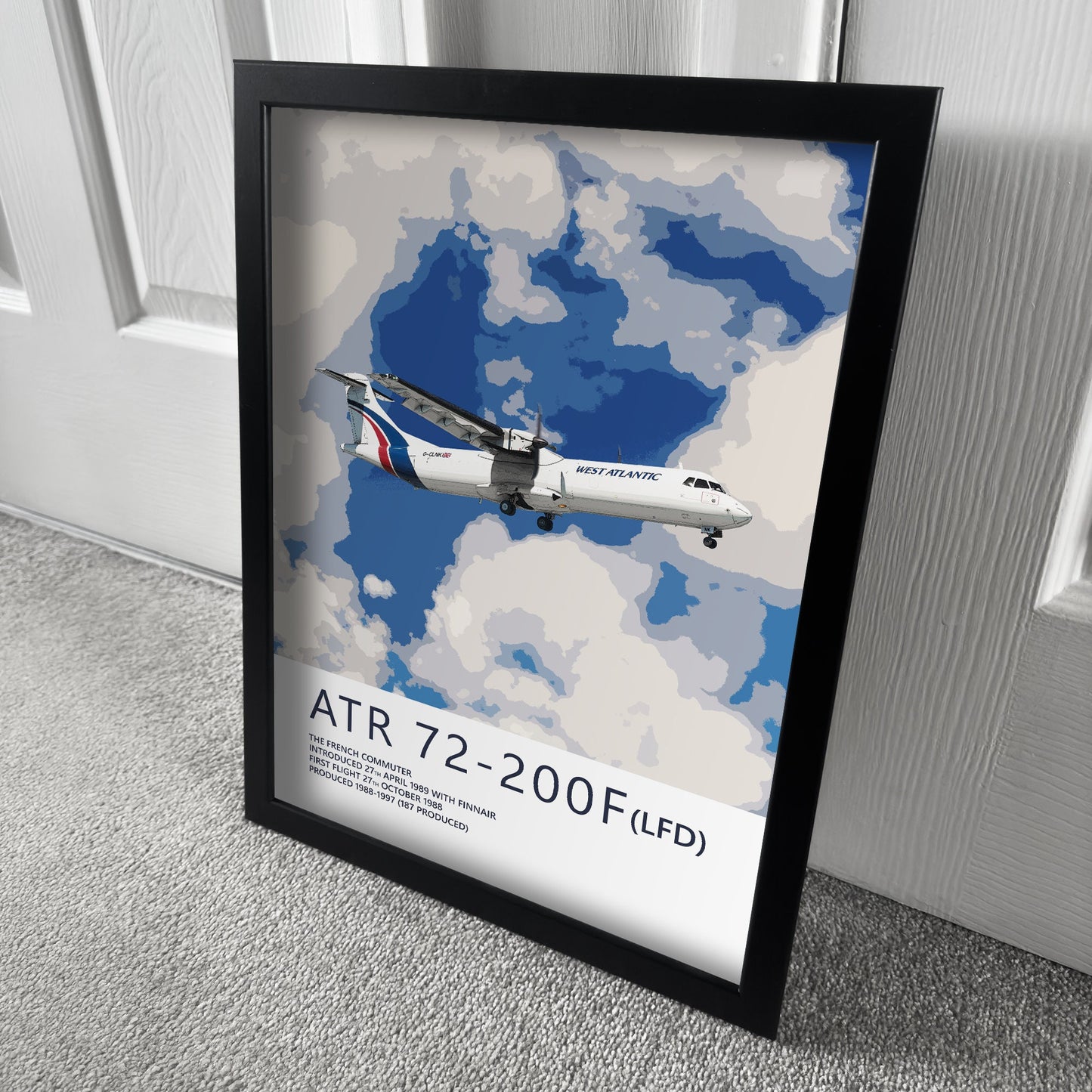 West Atlantic ATR 72 Poster - Plane art for aviation enthusiasts & pilot retirement gifts, airline and airplane artwork prints