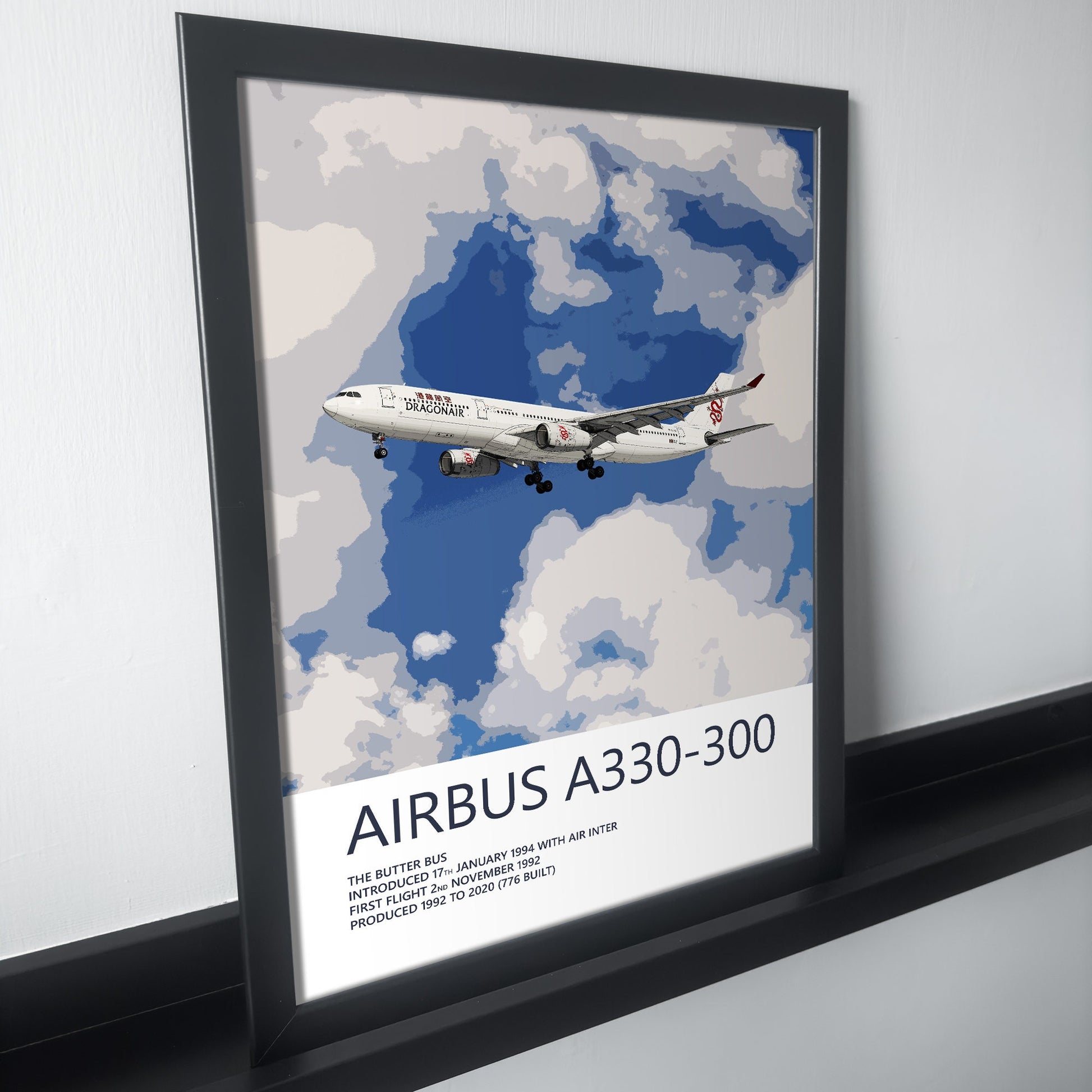 Dragonair Airbus A330 Poster - Plane art for aviation enthusiasts & pilot retirement gifts, airline and airplane artwork prints