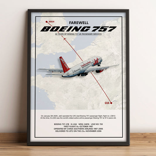 Jet2 Farewell Boeing 757 – Last Flight Poster