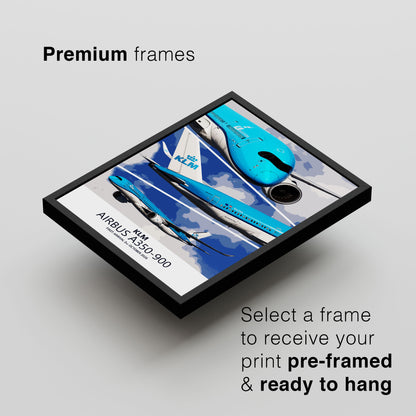 KLM Airbus A350-900 First Arrival Poster – PH-ZNA