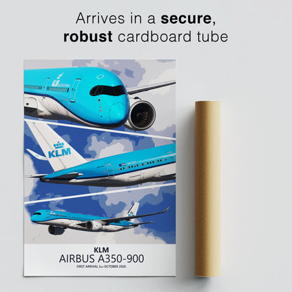 KLM Airbus A350-900 First Arrival Poster – PH-ZNA
