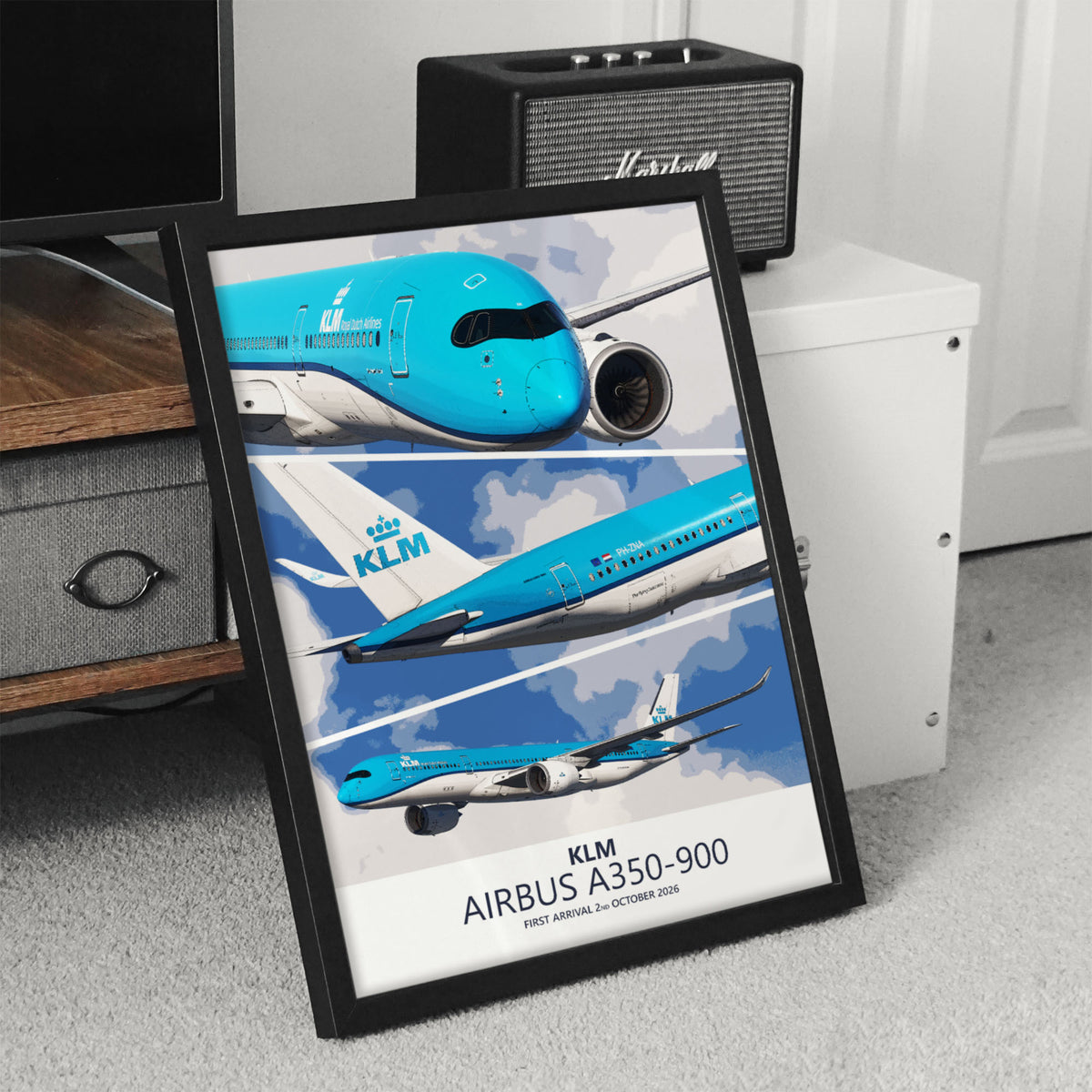 KLM Airbus A350-900 First Arrival Poster – PH-ZNA