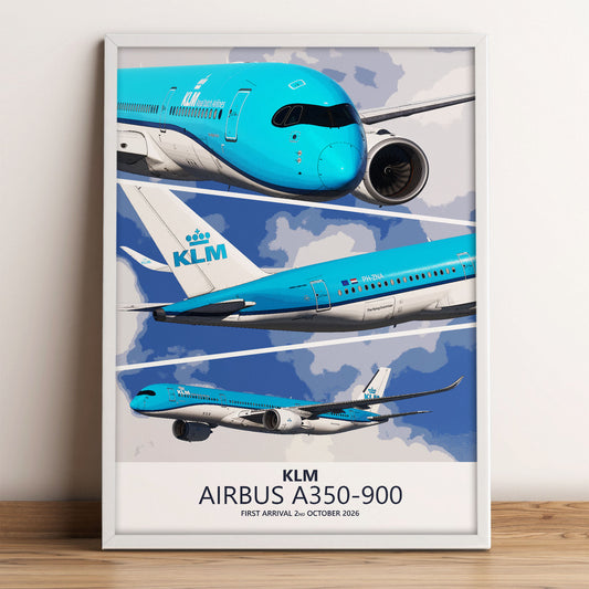 KLM Airbus A350-900 First Arrival Poster – PH-ZNA