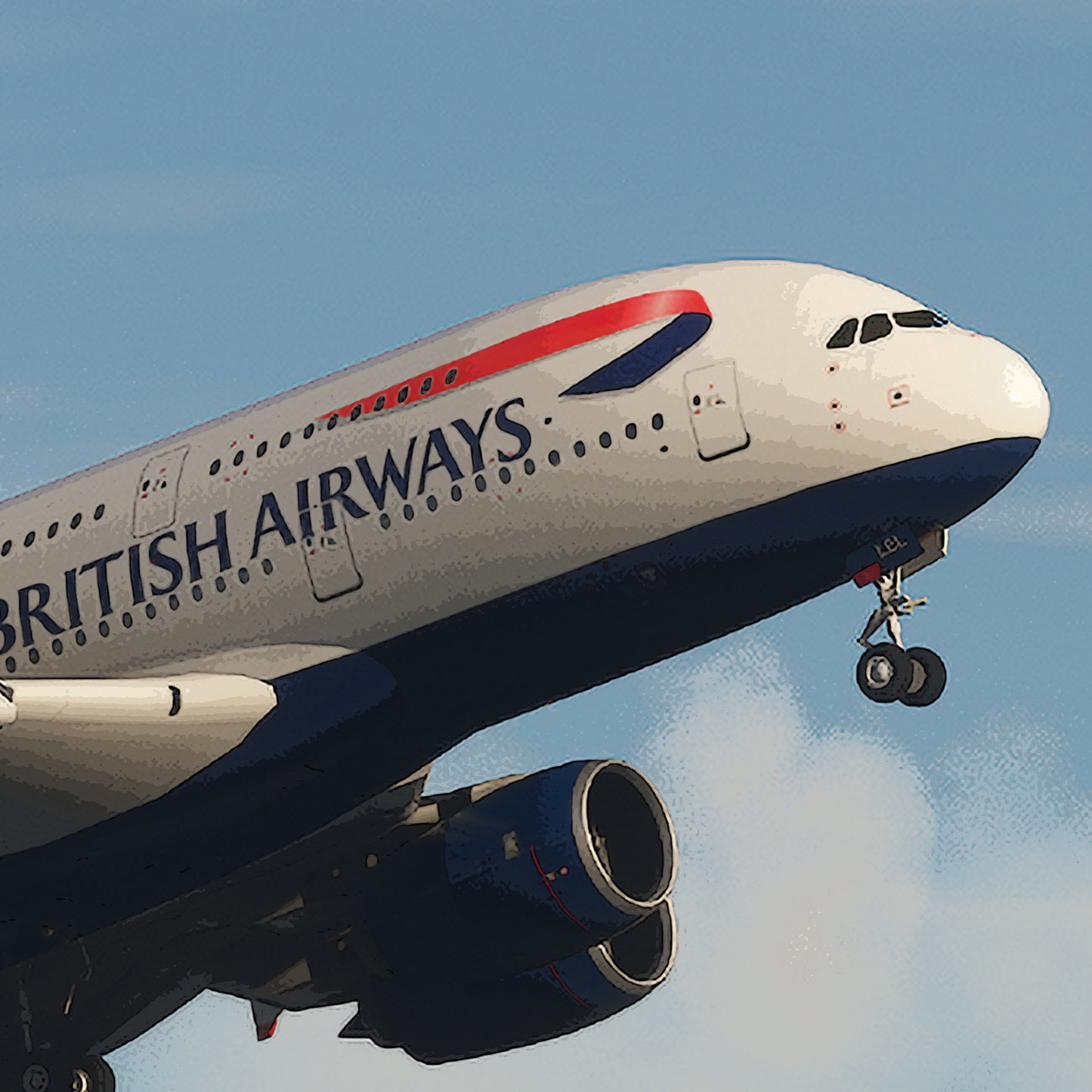 British Airways Airbus A380 Heathrow Poster