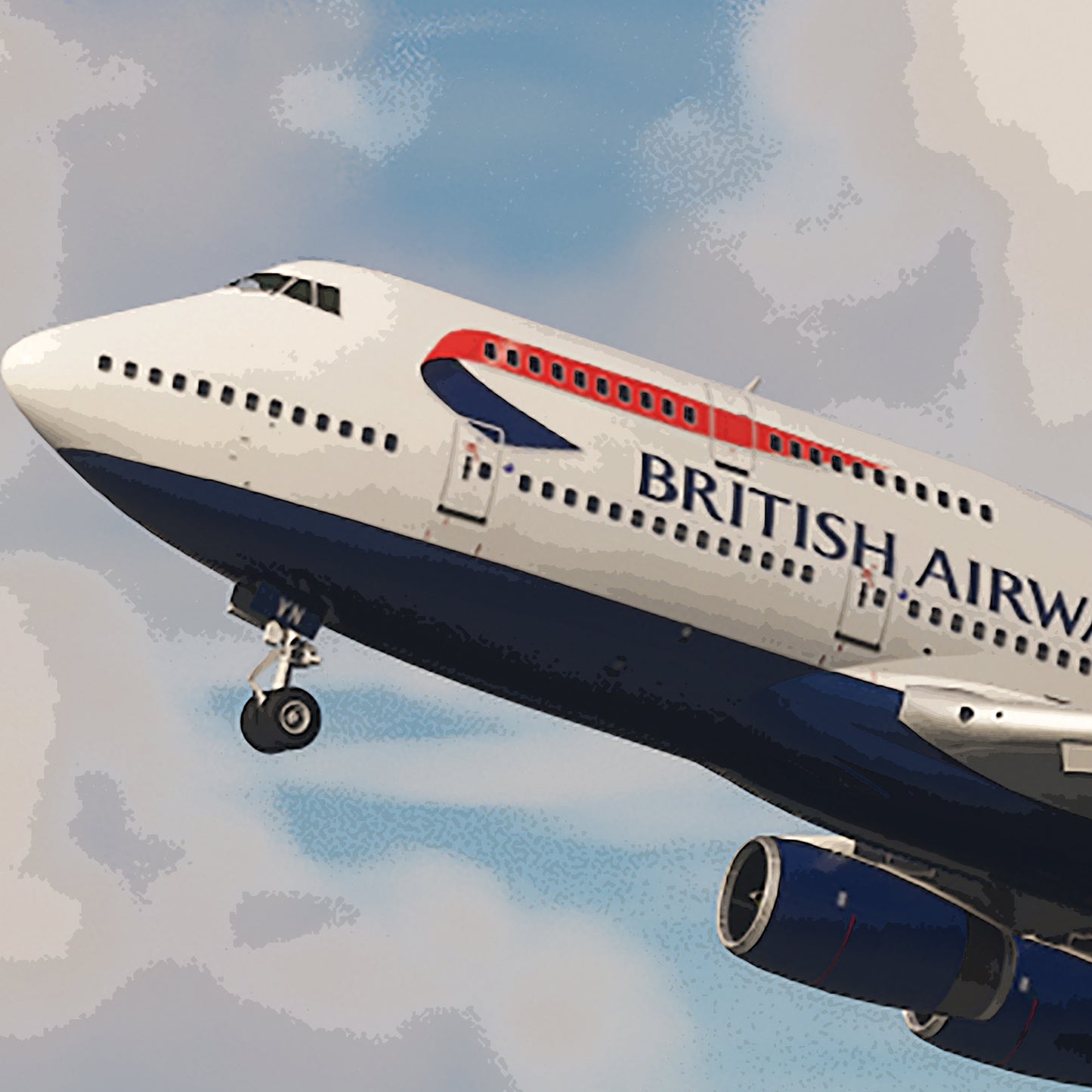 British Airways Boeing 747 Heathrow Poster