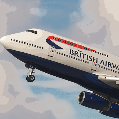 British Airways Boeing 747 Heathrow Poster