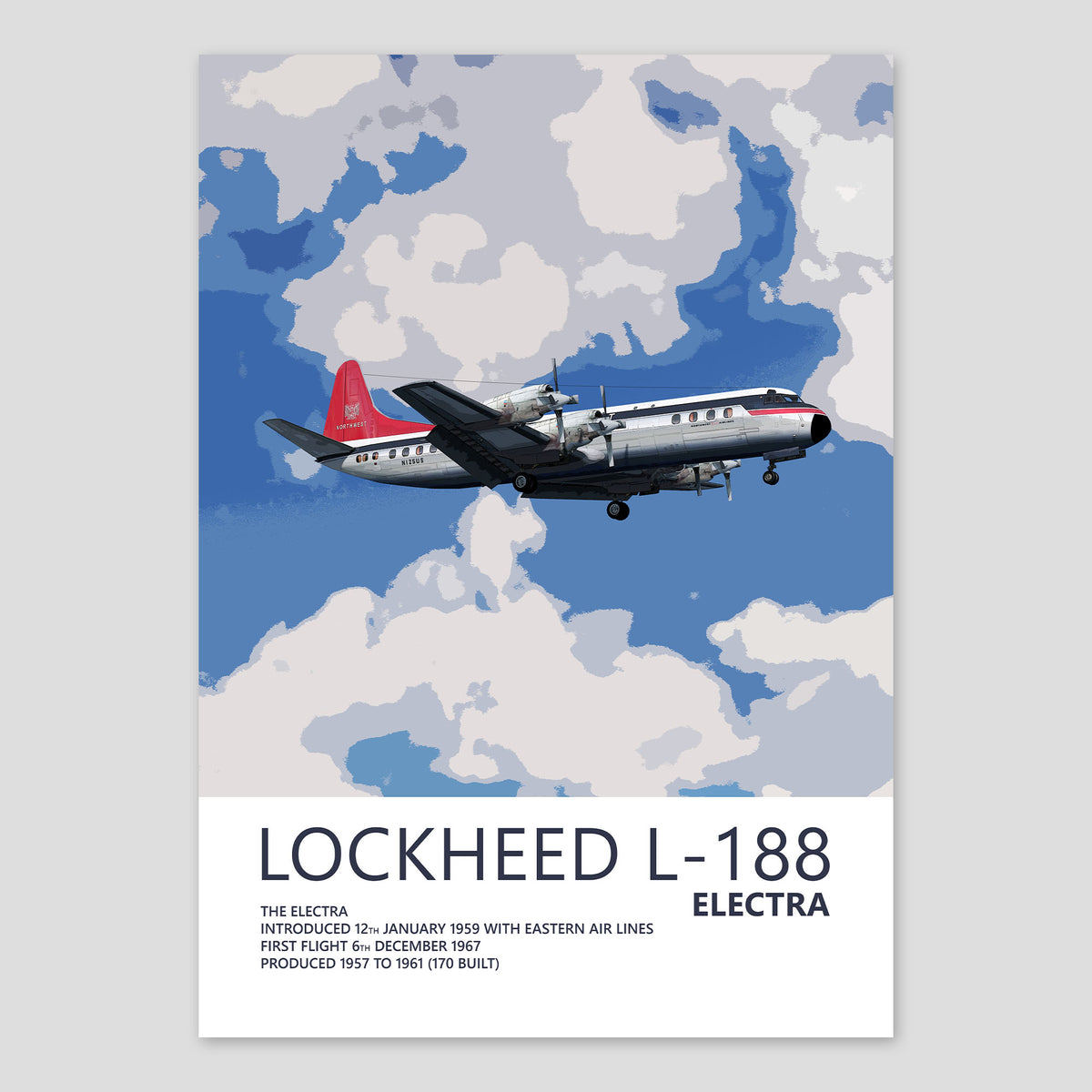 Northwest Airlines Lockheed L-188 Electra Poster