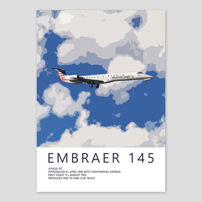 Piedmont Airlines Embraer ERJ145 Poster – American Eagle