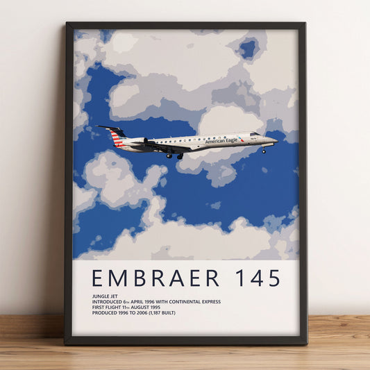 Piedmont Airlines Embraer ERJ145 Poster – American Eagle