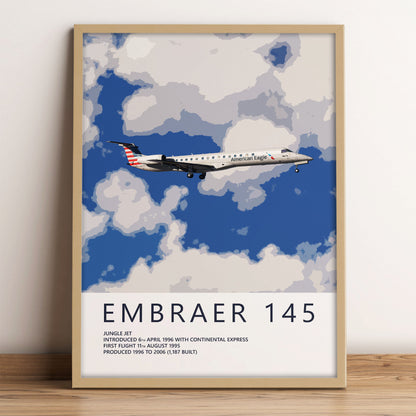 Piedmont Airlines Embraer ERJ145 Poster – American Eagle