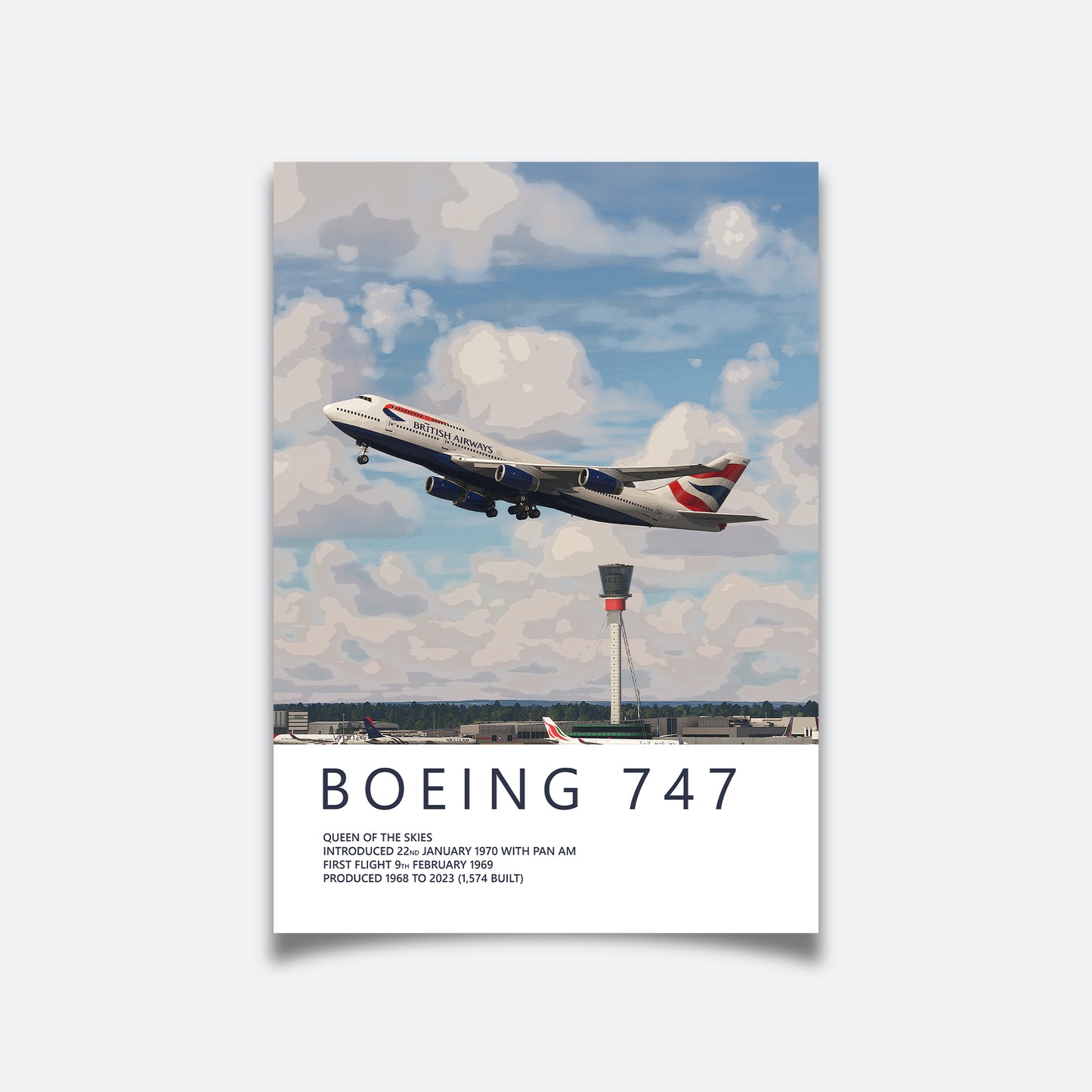 British Airways Boeing 747 Heathrow Poster