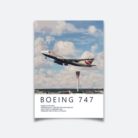 British Airways Boeing 747 Heathrow Poster