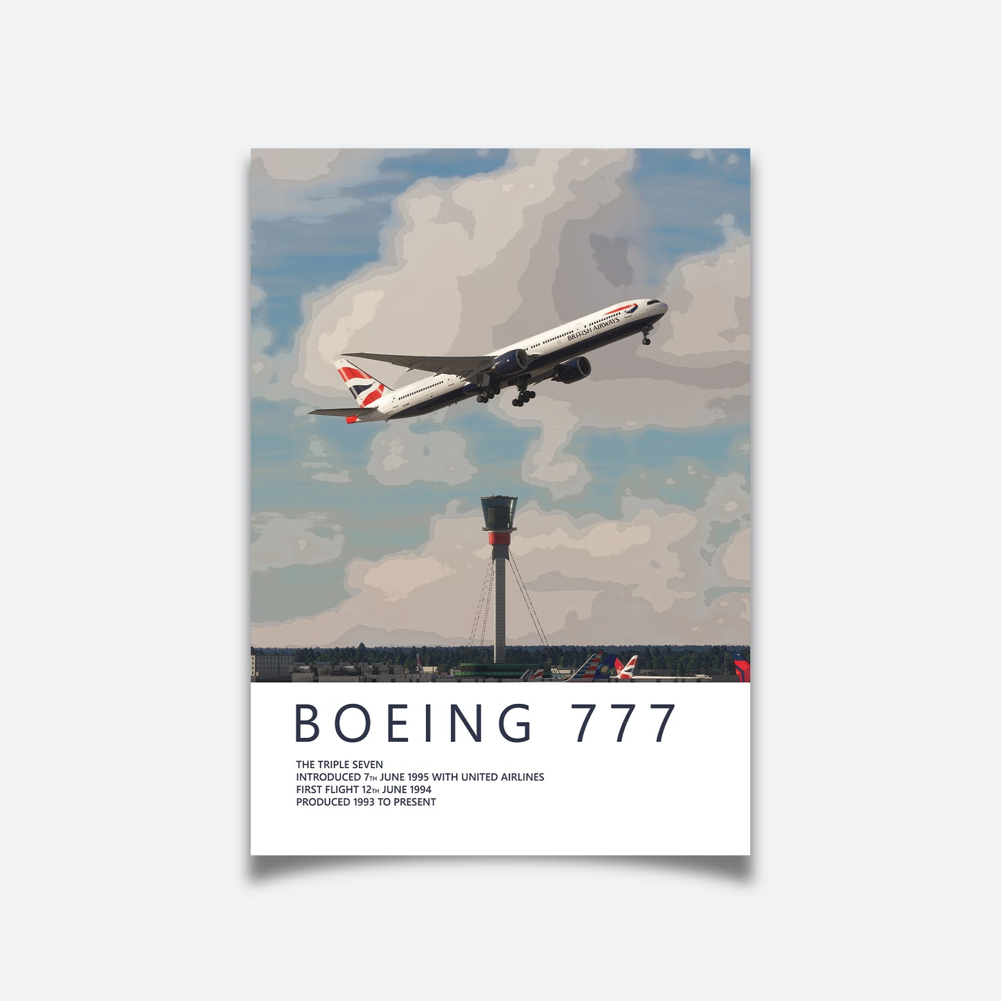 British Airways Boeing 777 Heathrow Poster