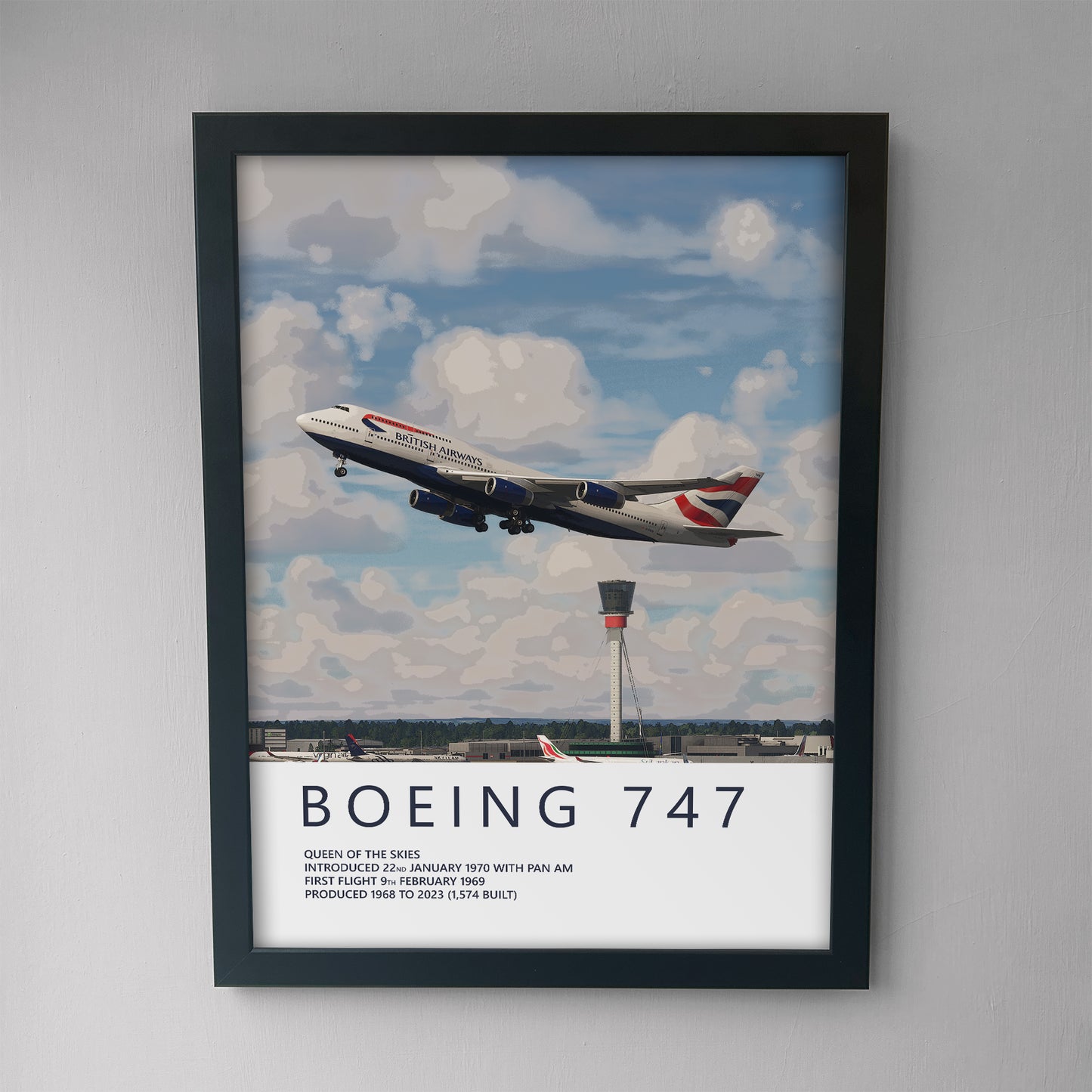 British Airways Boeing 747 Heathrow Poster