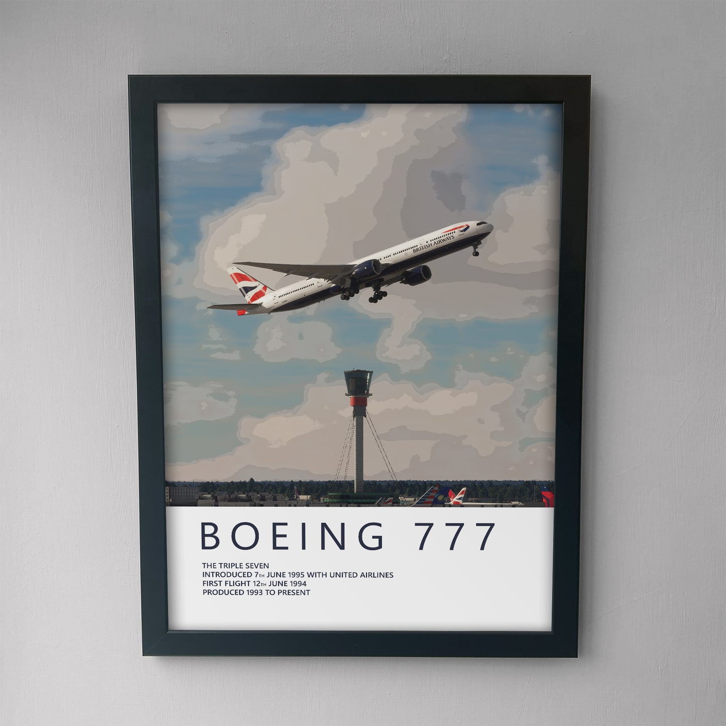 British Airways Boeing 777 Heathrow Poster