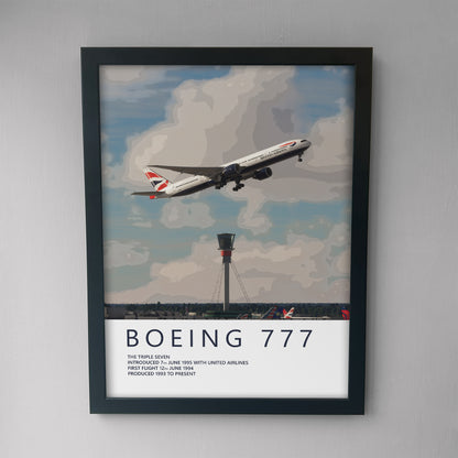 British Airways Boeing 777 Heathrow Poster