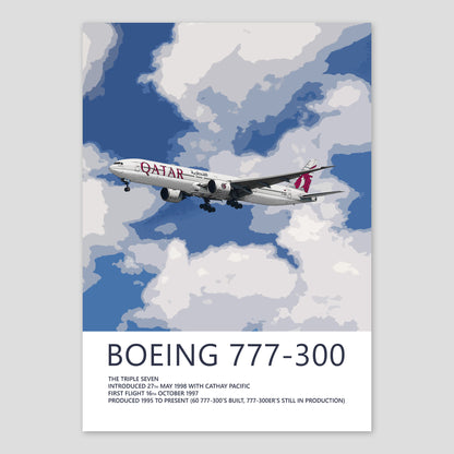 Qatar Airways Boeing 777-300 Poster