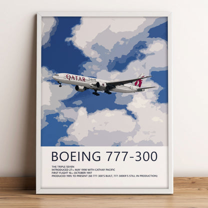 Qatar Airways Boeing 777-300 Poster