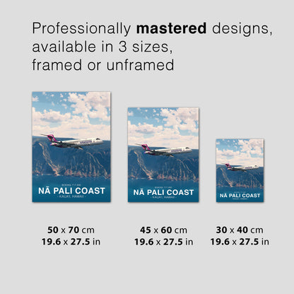 Hawaiian Airlines Boeing 717 Poster - Nā Pali Coast Hawaii