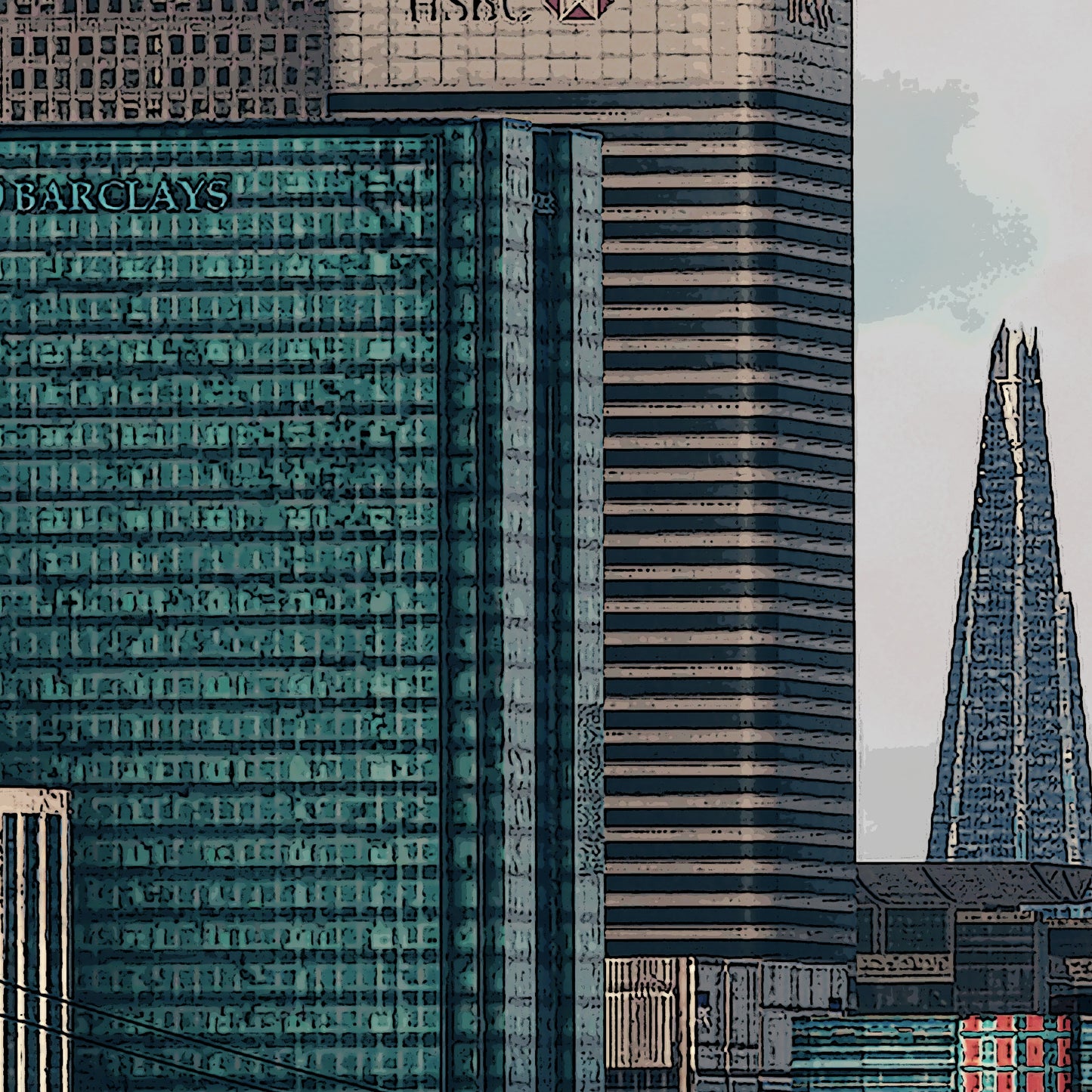 British Airways Embraer 190 & London City Skyline Poster