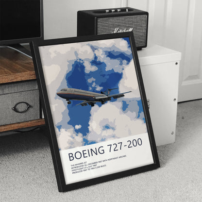 United Airlines Boeing 727-200 Poster – Battleship Grey