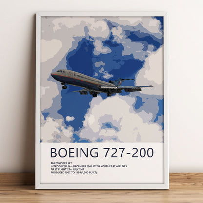 United Airlines Boeing 727-200 Poster – Battleship Grey
