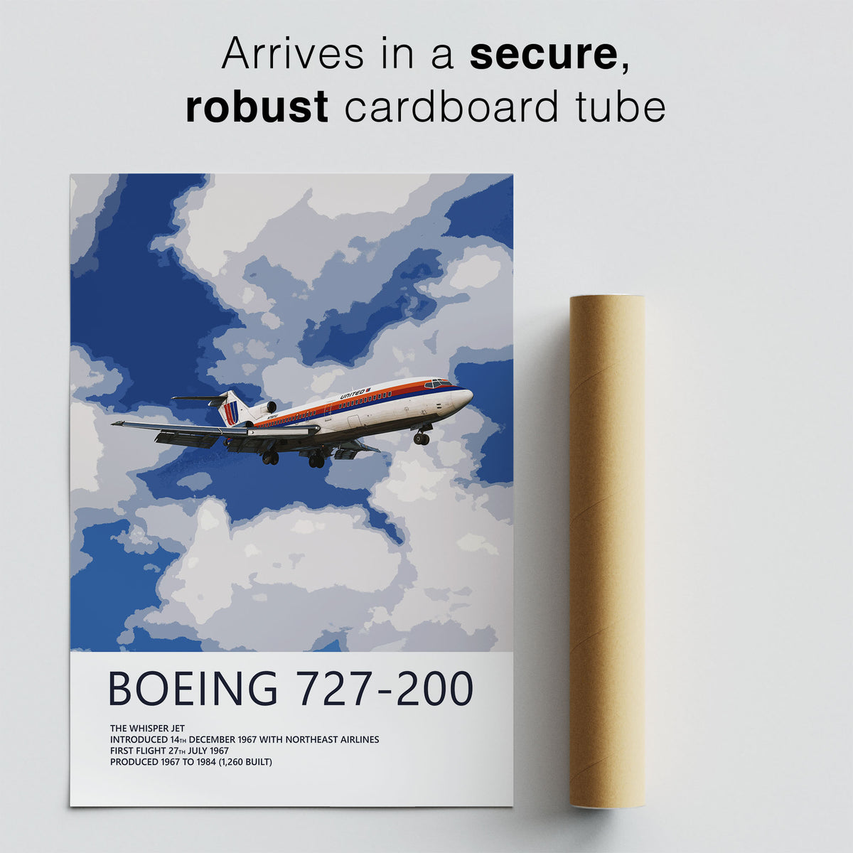 United Airlines Boeing 727-200 Poster – Saul Bass Tulip