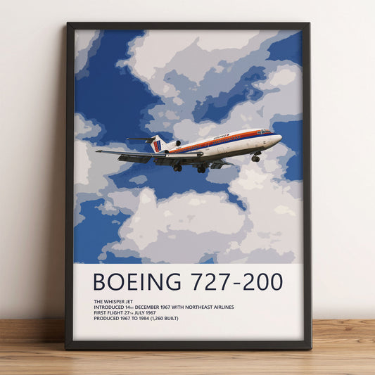 United Airlines Boeing 727-200 Poster – Saul Bass Tulip