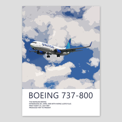 United Airlines Boeing 737-800 Poster