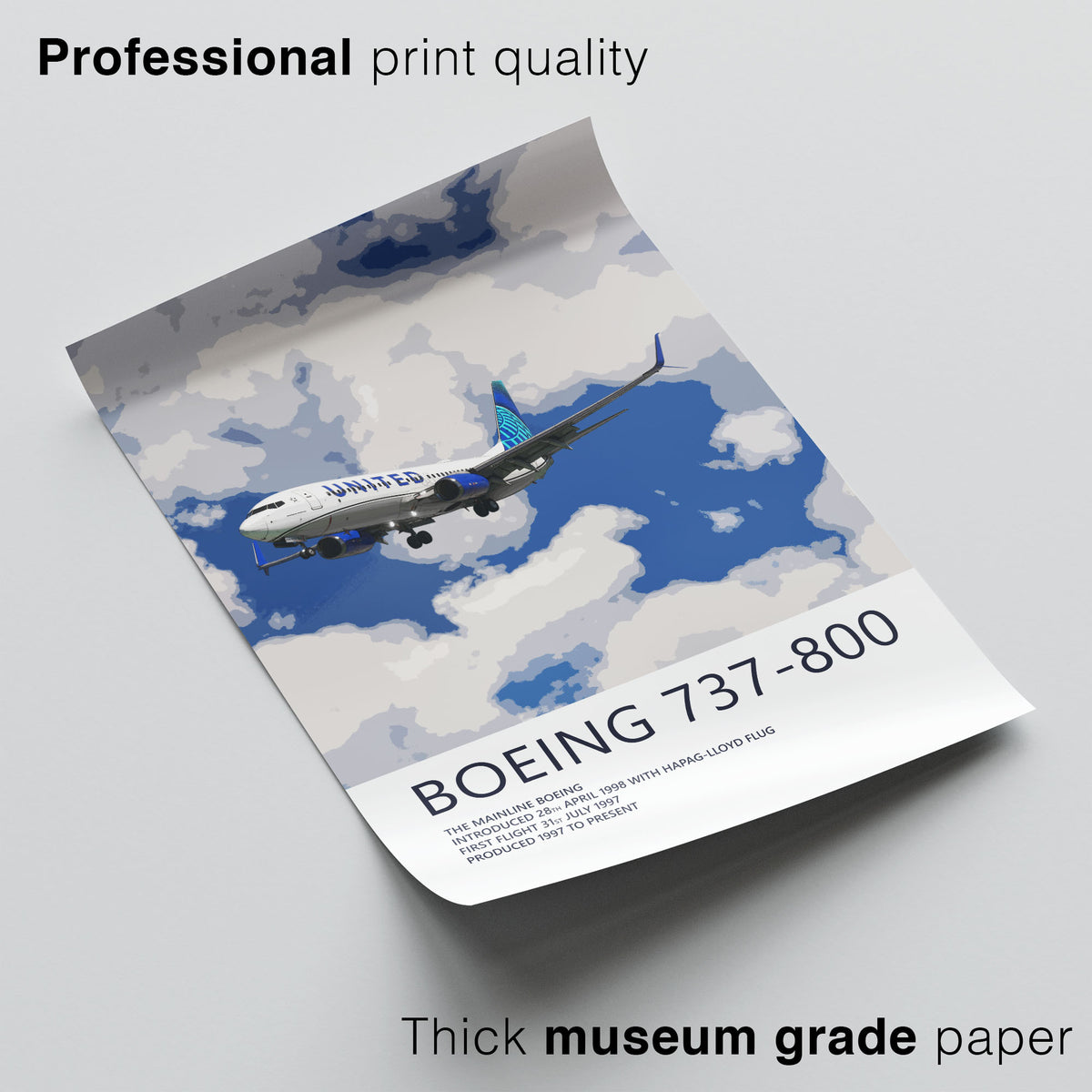 United Airlines Boeing 737-800 Poster