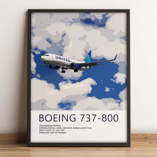 United Airlines Boeing 737-800 Poster