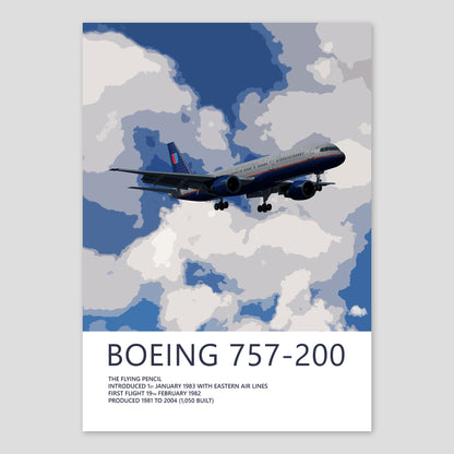 United Airlines Boeing 757-200 Poster – Battleship Grey